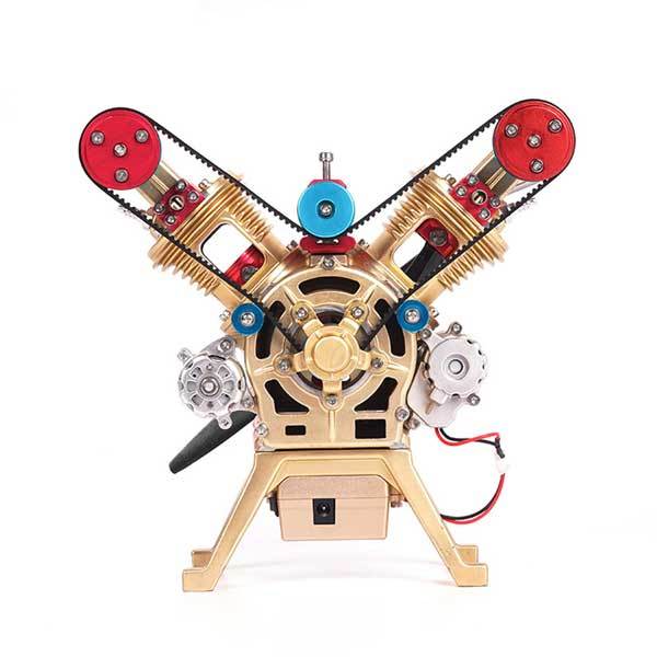 V-Twin Full Metal 2 Cylinder Engine Assembly Kit - 217 Piece Collection Gift Set DIY Engine Diyengmod
