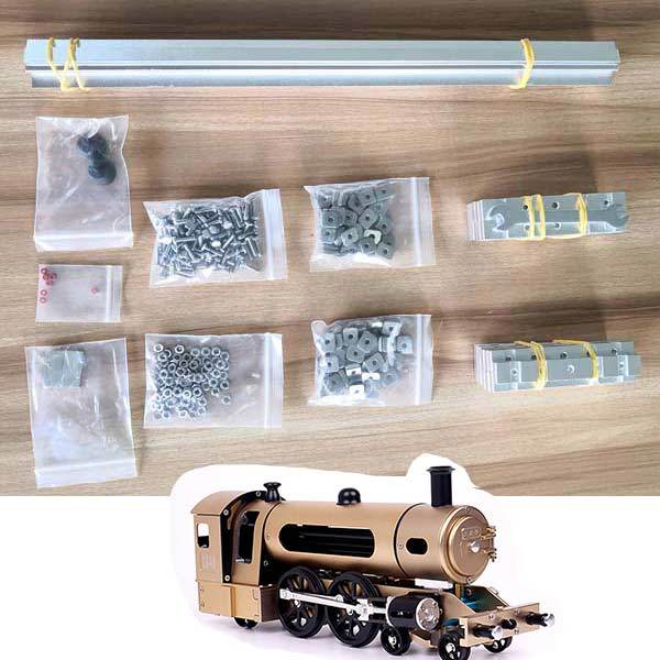 Metal Rail Track Kit for DIY Steam Train Engine Assembly - 60cm Length DIY Engine Diyengmod