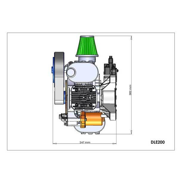 200CC Twin Cylinder Gas Engine for RC Aircraft, Paramotor & UAV by DLE Engines RC Engine Diyengmod