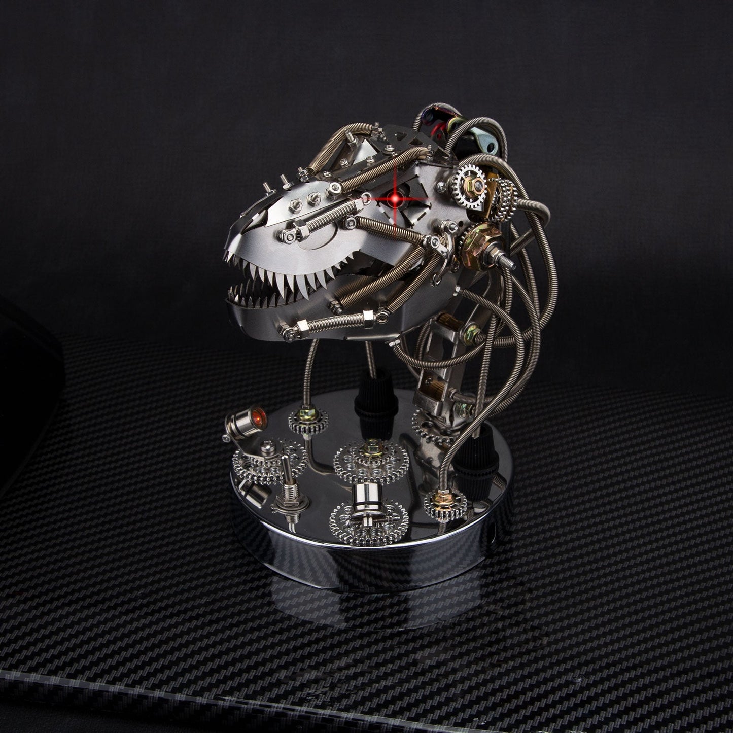 Steampunk 3D Metal Moving Mechanical T-Rex Skull Model Kit - Over 180 Pieces 3D Puzzle Model Kit Diyengmod