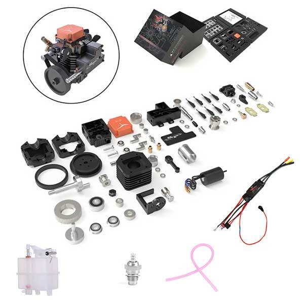 DIY 4-Stroke RC Engine Building Kit - Toyan FS-S100AC Model Engine with Starter Accessories Toyan Engine Diyengmod