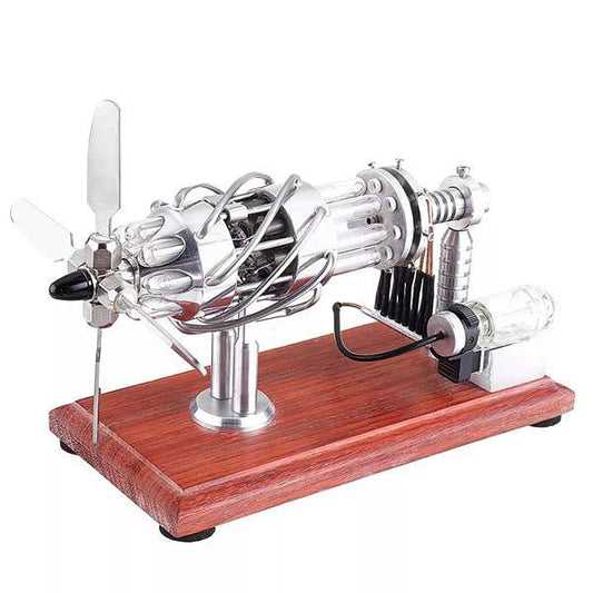 16-Cylinder Quartz Glass Stirling Engine Model - Advanced DIY Gift for Engineers Multi-Cylinder Stirling Engine Diyengmod