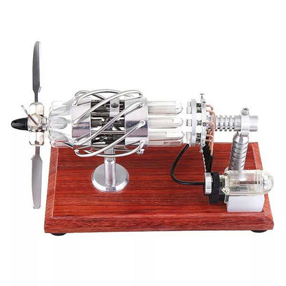 16-Cylinder Quartz Glass Stirling Engine Model - Advanced DIY Gift for Engineers Multi-Cylinder Stirling Engine Diyengmod