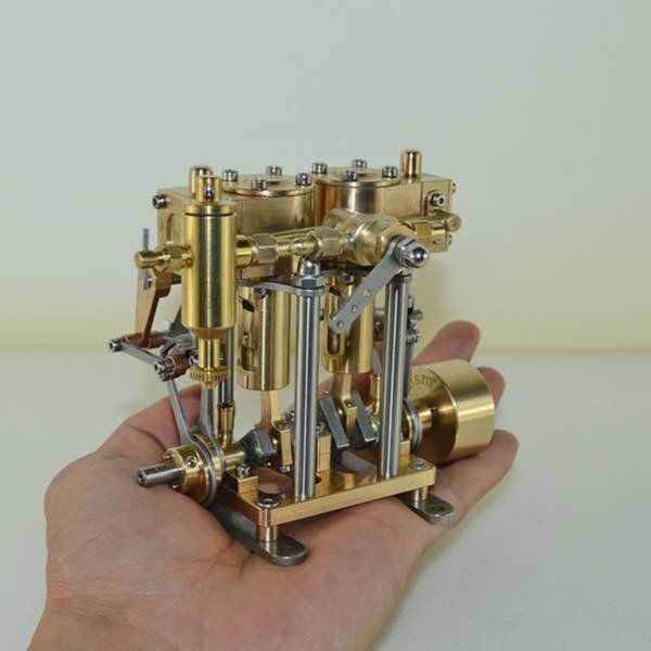 All-Copper 2 Cylinder Marine Steam Engine Model - Handcrafted Reciprocating Gift Collection Steam Engine Diyengmod