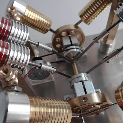 V-Shaped 4-Cylinder Stirling Engine Generator Model for External Combustion Multi-Cylinder Stirling Engine Diyengmod