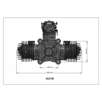 DLE 120CC Twin Cylinder Gas RC Aircraft Engine with Electronic Ignition and Muffler for High-Performance Flying RC Engine Diyengmod