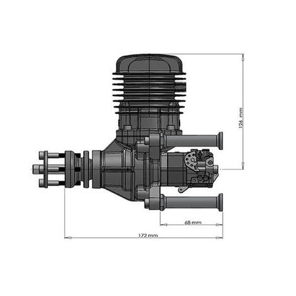 DLE 61CC Gas-Powered RC Aircraft Engine with Electronic Ignition and Muffler for Model Planes RC Engine Diyengmod
