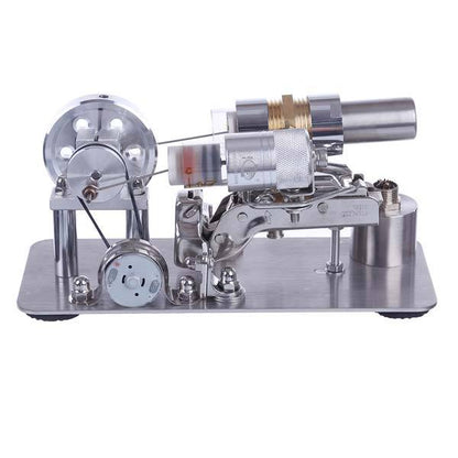 Brass Cylinder Hot Air Stirling Engine Educational Model - Fun Electricity Generator STEM Toy Stirling Engine with LED Diyengmod