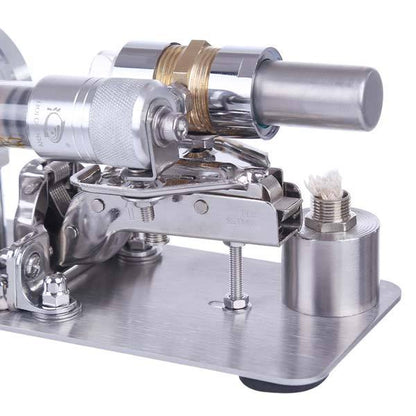 Brass Cylinder Hot Air Stirling Engine Educational Model - Fun Electricity Generator STEM Toy Stirling Engine with LED Diyengmod