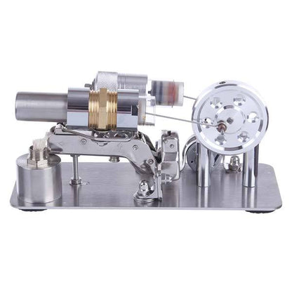 Brass Cylinder Hot Air Stirling Engine Educational Model - Fun Electricity Generator STEM Toy Stirling Engine with LED Diyengmod