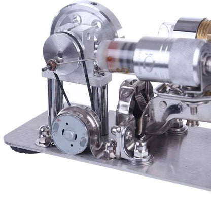Brass Cylinder Hot Air Stirling Engine Educational Model - Fun Electricity Generator STEM Toy Stirling Engine with LED Diyengmod