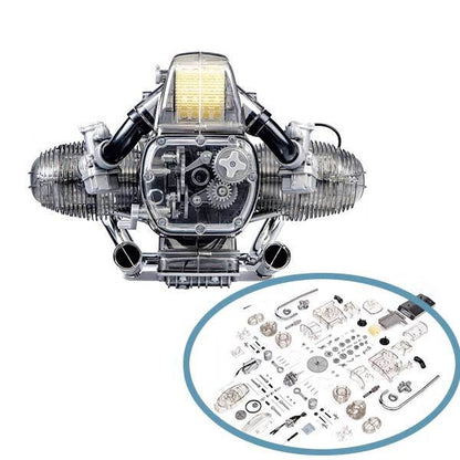 BMW Flat Twin Airhead Engine Assembly Kit - DIY 2-Cylinder Model with Realistic Sound and Gearbox DIY Engine Diyengmod