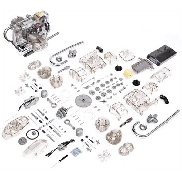 BMW Flat Twin Airhead Engine Assembly Kit - DIY 2-Cylinder Model with Realistic Sound and Gearbox DIY Engine Diyengmod