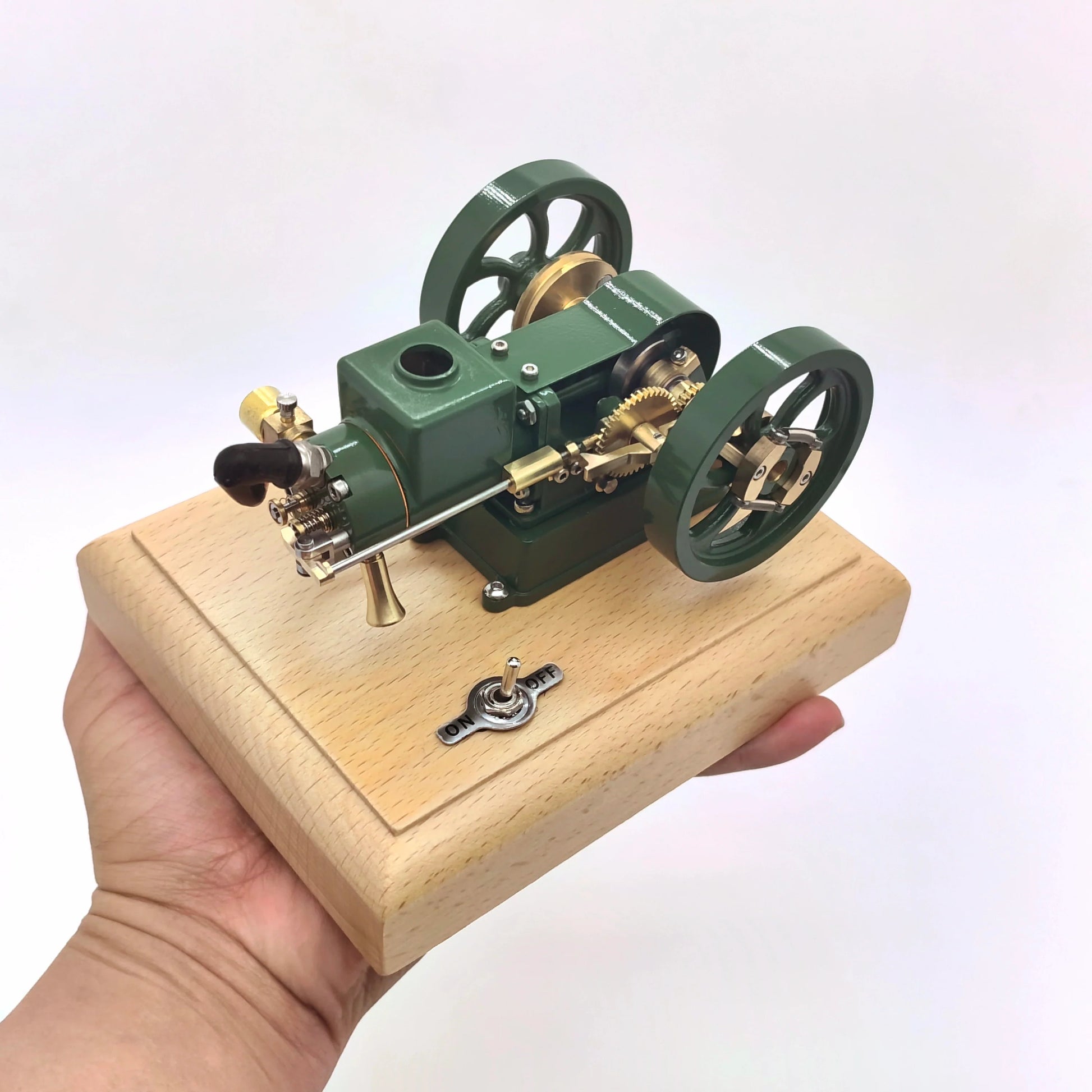 M17 1.6cc Mini Micro Vintage Hit and Miss Horizontal Gasoline Engine Model Engine Models Diyengmod Green