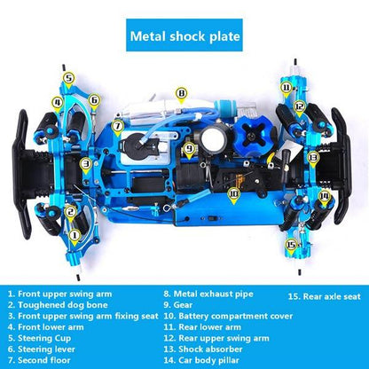 HSP Monster Truck 94188 Metal Chassis Upgrade Kit with Engine and GT2B Remote Control - DIY Assembly Version RC Car Diyengmod