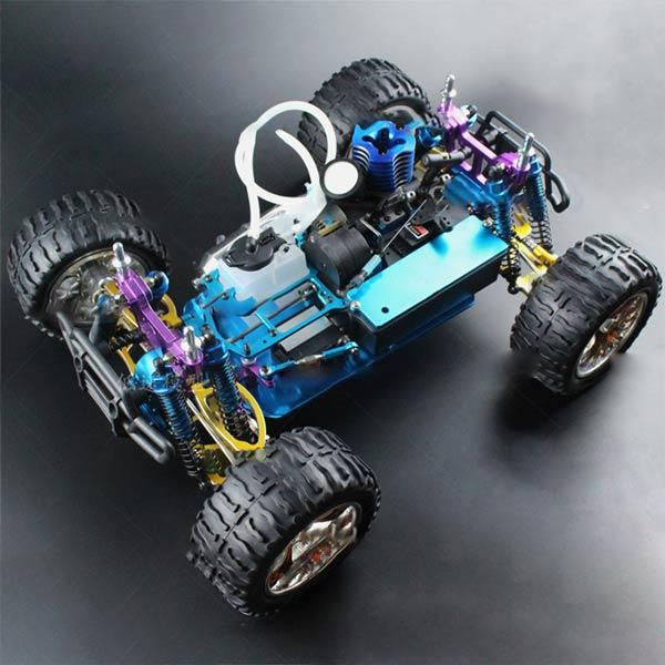 HSP Monster Truck 94188 Metal Chassis Upgrade Kit with Engine and GT2B Remote Control - DIY Assembly Version RC Car Diyengmod