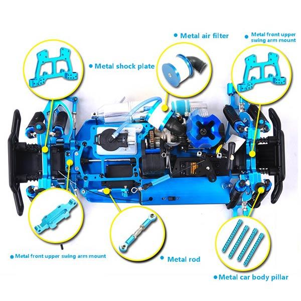 HSP Monster Truck 94188 Metal Chassis Upgrade Kit with Engine and GT2B Remote Control - DIY Assembly Version RC Car Diyengmod