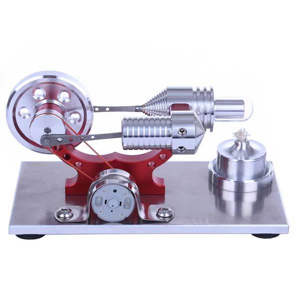 Mini Metal Stirling Engine Generator with Colorful LED Lights - A Fun Science Model for All Ages Stirling Engine with LED Diyengmod