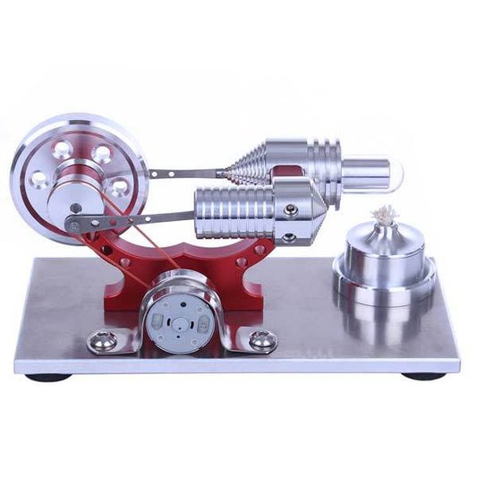 Mini Metal Stirling Engine Generator with Colorful LED Lights - A Fun Science Model for All Ages Stirling Engine with LED Diyengmod