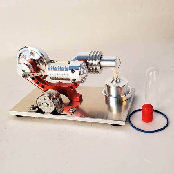 Mini Metal Stirling Engine Generator with Colorful LED Lights - A Fun Science Model for All Ages Stirling Engine with LED Diyengmod