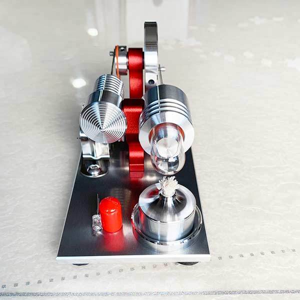 Mini Metal Stirling Engine Generator with Colorful LED Lights - A Fun Science Model for All Ages Stirling Engine with LED Diyengmod