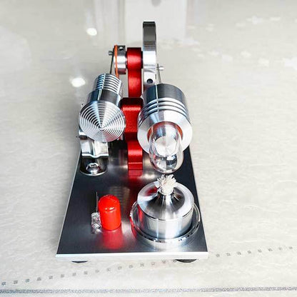 Mini Metal Stirling Engine Generator with Colorful LED Lights - A Fun Science Model for All Ages Stirling Engine with LED Diyengmod