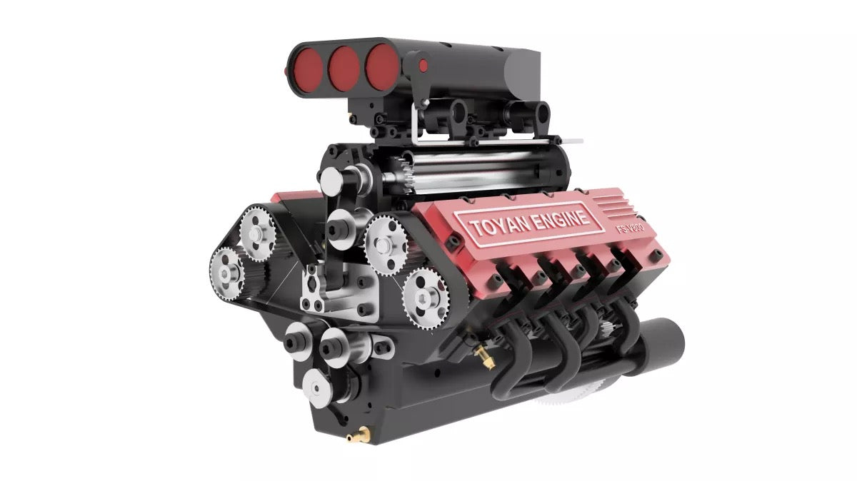 TOYAN 28cc V8 Engine FS-V800 Model Kit with Supercharger and Accessories RC Engine Diyengmod