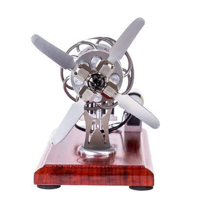 16-Cylinder Swash Plate Stirling Engine Model with Digital Voltage Meter and LED Display - DIY Engineering Kit Multi-Cylinder Stirling Engine Diyengmod