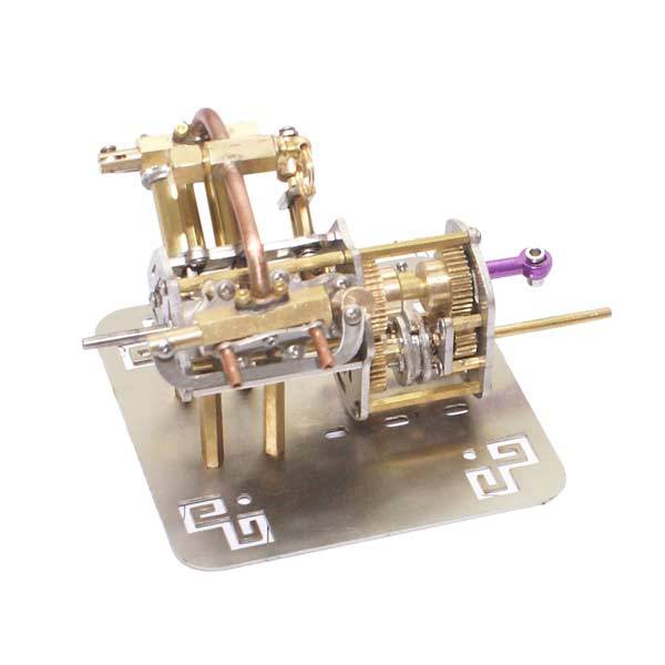 Compact V4 Steam Engine Model with Reversible Gearbox - Creative DIY Gift Steam Engine Diyengmod