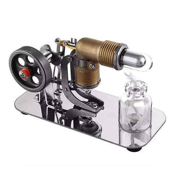 High-Performance Mini Stirling Engine Model - Pocket-Sized Science Experiment Kit - DIY EngMod Single Cylinder Stirling Engine Diyengmod