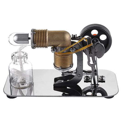High-Performance Mini Stirling Engine Model - Pocket-Sized Science Experiment Kit - DIY EngMod Single Cylinder Stirling Engine Diyengmod