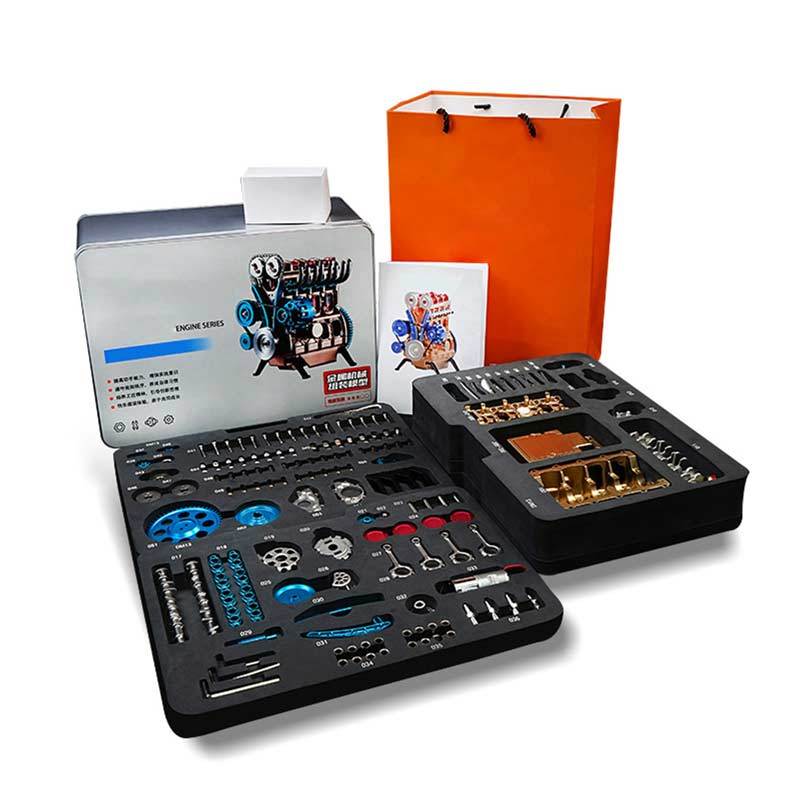 Metal 4-Cylinder V4 Car Engine Assembly Kit - DIY Model Building Experience DIY Engine Diyengmod