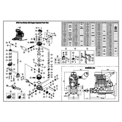 NGH GF30 30cc Four-Stroke Gas RC Engine for Model Aircraft - DIYEngMod RC Engine Diyengmod