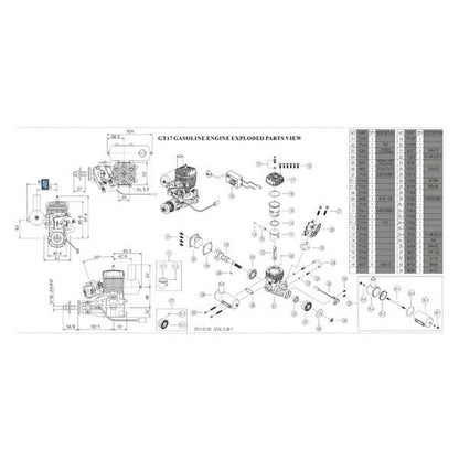 NGH GT17 17cc Air-Cooled Two-Stroke Gas Engine for Fixed Wing Drones - High Performance DIY Modifications RC Engine Diyengmod