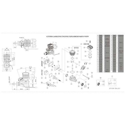 NGH GT35R 35cc Rear Exhaust Two-Stroke Engine for RC Fixed Wing Aircraft - DIYEngMod RC Engine Diyengmod