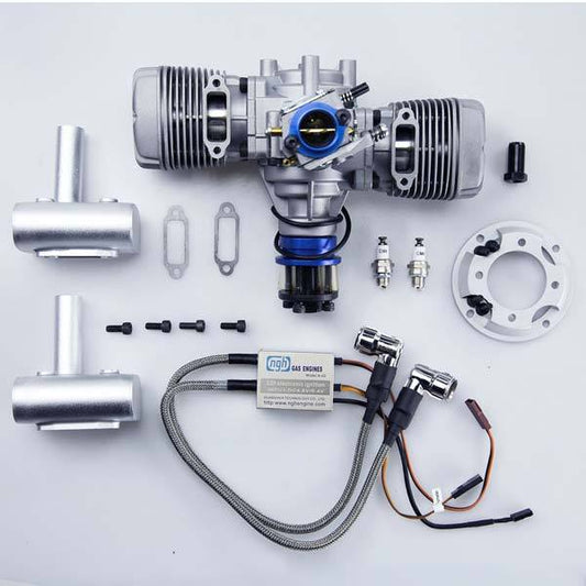 NGH GT70 70cc Twin Cylinder 2-Stroke Gas Engine for RC Drones - DIY Custom Modifications RC Engine Diyengmod