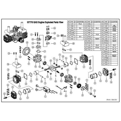 NGH GT70 70cc Twin Cylinder 2-Stroke Gas Engine for RC Drones - DIY Custom Modifications RC Engine Diyengmod