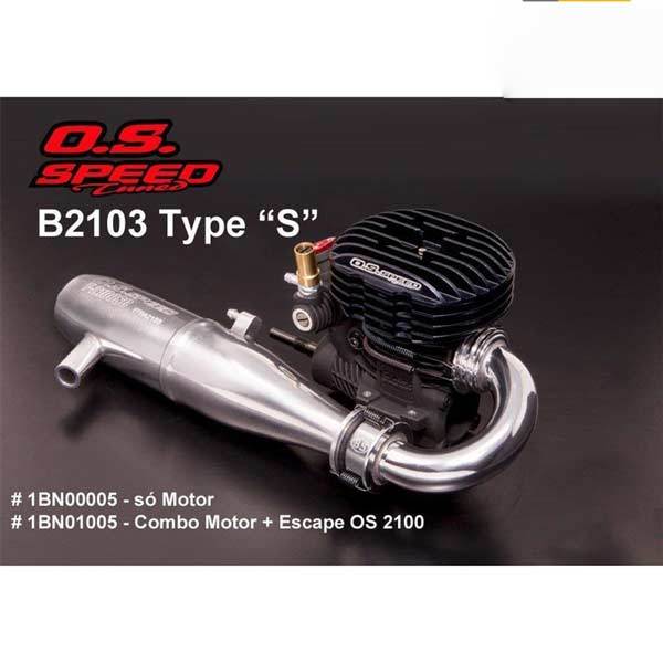 O.S. Speed B2103 High-Performance Nitro Buggy Engine with T-2100SC Exhaust System RC Engine Diyengmod