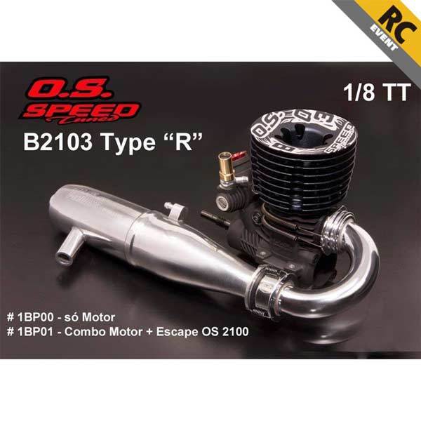 O.S. Speed B2103 High-Performance Nitro Buggy Engine with T-2100SC Exhaust System RC Engine Diyengmod