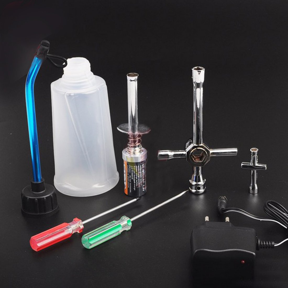 Glow Plug Igniter Tool Kit for 1:10 RC Car Engines - Complete Starter Set for HSP Models 80141 80142A RC Engine Diyengmod