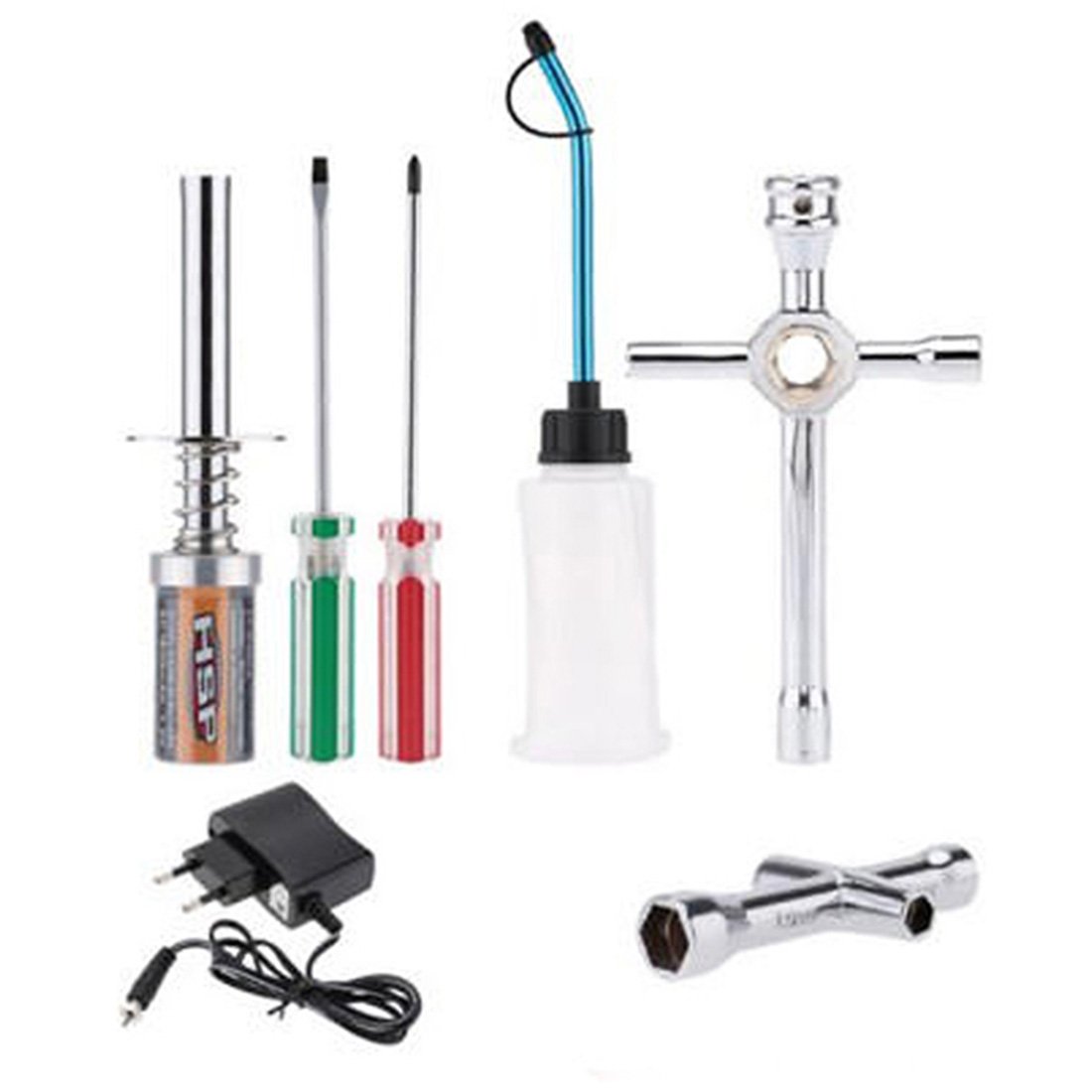 Glow Plug Igniter Tool Kit for 1:10 RC Car Engines - Complete Starter Set for HSP Models 80141 80142A RC Engine Diyengmod