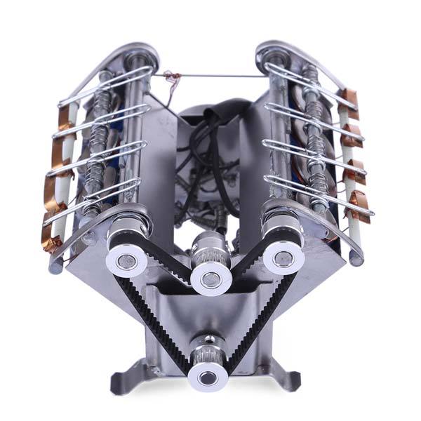 V8 Electromagnetic Solenoid Engine Model - 8 Cylinder Electric Car Engine for Gifts and Collectibles Engine Models Diyengmod