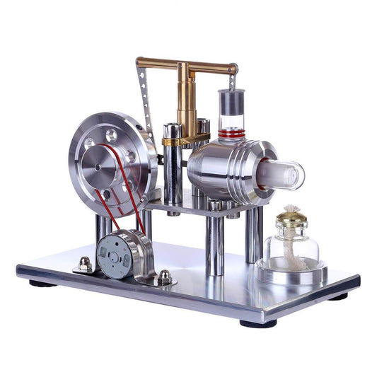 Colorful LED Stirling Engine Model - Hot Air Electricity Generator for Desk Display Stirling Engine with LED Diyengmod