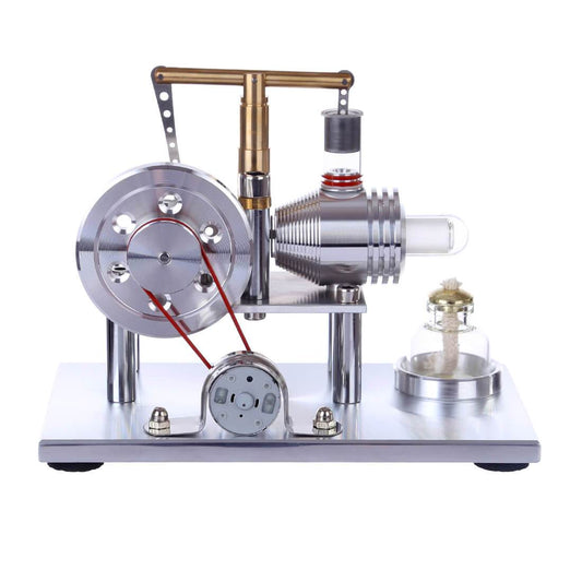Colorful LED Stirling Engine Model - Hot Air Electricity Generator for Desk Display Stirling Engine with LED Diyengmod