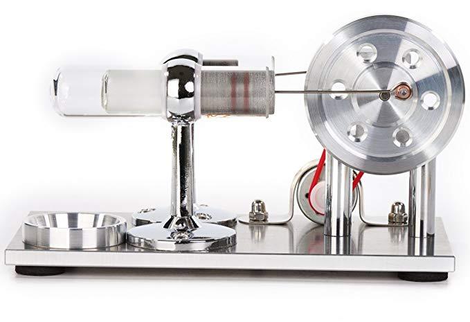 Colorful LED Stirling Engine Model - Hot Air Electricity Generator Educational Toy Stirling Engine with LED Diyengmod