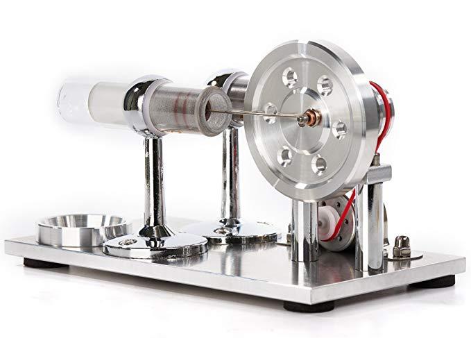 Colorful LED Stirling Engine Model - Hot Air Electricity Generator Educational Toy Stirling Engine with LED Diyengmod