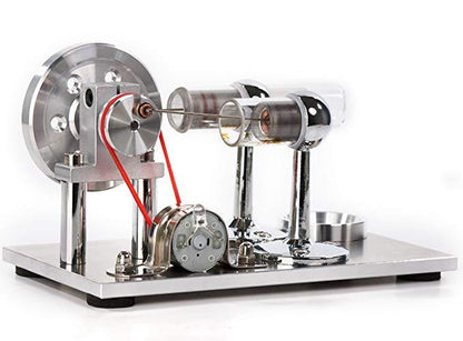 Colorful LED Stirling Engine Model - Hot Air Electricity Generator Educational Toy Stirling Engine with LED Diyengmod