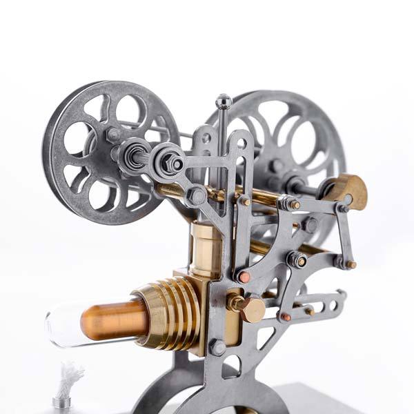 Retro Film Projector Stirling Engine Model - DIY Assembly External Combustion Engine with Elegant Metal Base, Ideal Gift for Science Enthusiasts Stirling Engine Diyengmod