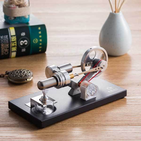 Unassembled Stirling Engine Kit with 4 LED Lights - Ideal Educational Gift for Science Enthusiasts DIY Engine Diyengmod