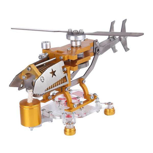 Helicopter-Themed Stirling Engine Model - Innovative Science Toy and Decorative Collectible Vacuum Engine Diyengmod